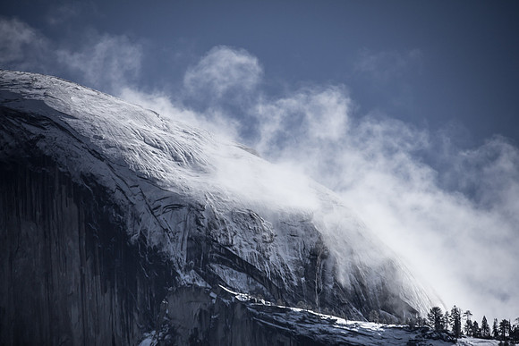 Half Dome and Winter Clouds