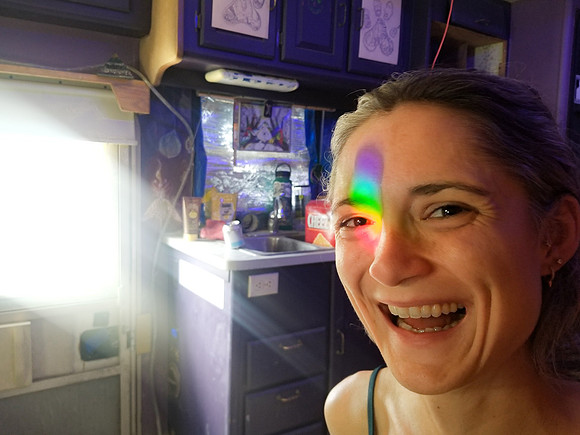 Rainbow Hour in the Winnebago