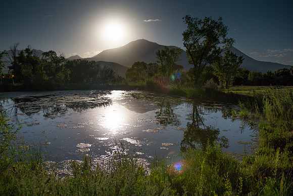 Honey Moon over a North Fork Valley Pond